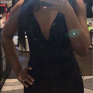 Black Sequin Mini Dress | Size M